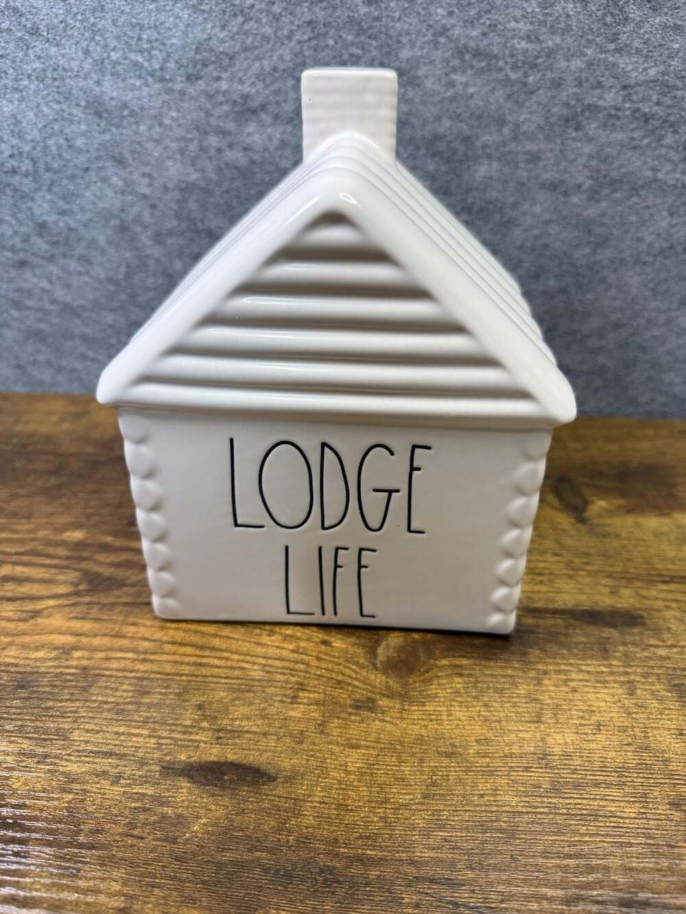 Rae Dunn Lodge Life Ceramic Log Cabin Farmhouse Decor
